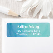 ティール（緑がかった色）と青グラデーション水色マッチングデザイン ラベル (インサイチュ)