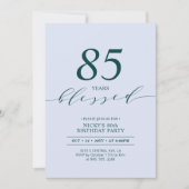 ティール（緑がかった色）と青 | 80年80th Birthday Party 招待状 (正面)