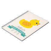 ティール(緑がかった色)と黄色のアヒル、アヒル、ベビーシャワー ノートブック (左側)