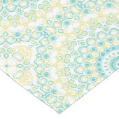 ティール(緑がかった色)と黄色の幾何学模様 ミディアムテーブルランナー (コーナー)