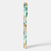 ティール(緑がかった色)と黄色の花アルコールインクイラストレーション Case-Mate iPhoneケース (裏面 / 右)