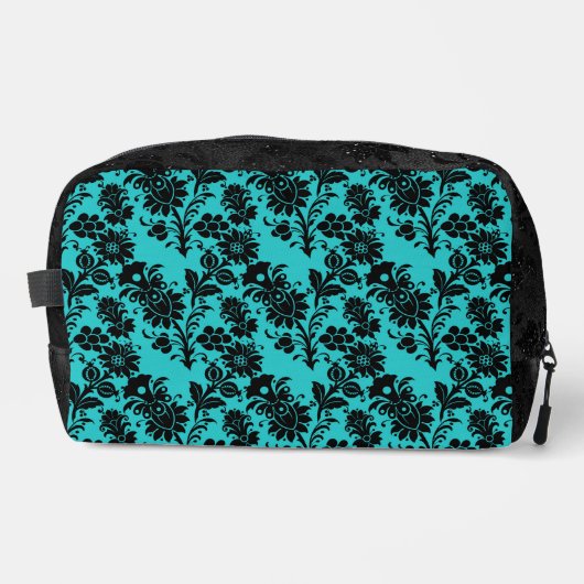 ティール（緑がかった色）と黒い観賞用花 ドップキット (正面)