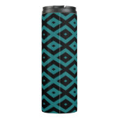 ティール（緑がかった色）と黒のダイヤモンドパターン タンブラー (裏面)