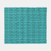 ティール（緑がかった色）と黒の幾何パターン（の模様が）ある図形 フリースブランケット (正面(横))