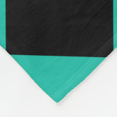 ティール(緑がかった色)と黒のHarlequin Diamondチェックパターン フリースブランケット (角)