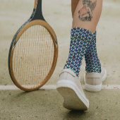 ティール(緑がかった色)と黒不気味の目のパタカッコいいーン予測できな おもしろい ソックス