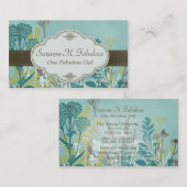 ティール（緑がかった色）によってはラベルとストライプのなブラウンが開花します 名刺 (正面/裏面)