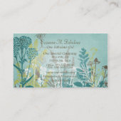 ティール（緑がかった色）によってはラベルとストライプのなブラウンが開花します 名刺 (裏面)