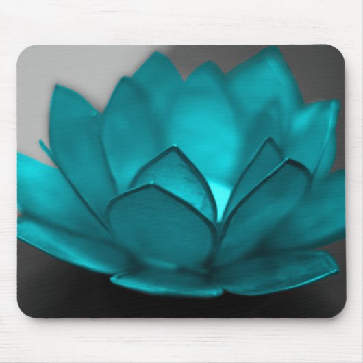 ティール(緑がかった色)のはす マウスパッド (正面)