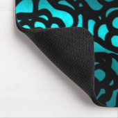 ティール（緑がかった色）のばら色のmousepad マウスパッド (コーナー)