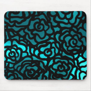 ティール(緑がかった色)のばら色のmousepad マウスパッド