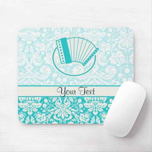 ティール(緑がかった色)のアコーディオン マウスパッド (マウス)