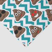 ティール(緑がかった色)のウンチのEmojiパターン 薄葉紙 (詳細)