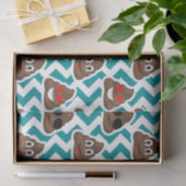 ティール(緑がかった色)のウンチのEmojiパターン 薄葉紙 (ギフト)