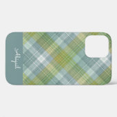 ティール(緑がかった色)のエレガントスクリプト名 Case-Mate iPhoneケース (裏面 (横))