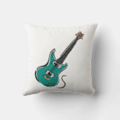 ティール（緑がかった色）のエレキギター音楽graphic.png クッション (裏面)