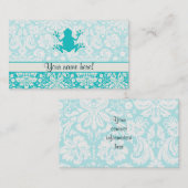 ティール(緑がかった色)のカエル 名刺 (正面/裏面)