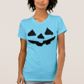 ティール(緑がかった色)のカボチャハロウィンの衣裳のティール(緑がかった色) Tシャツ (正面)