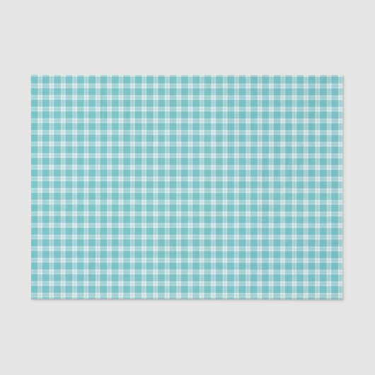 ティール（緑がかった色）のギンガムの格子縞 薄葉紙 (正面)