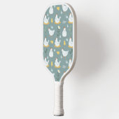 ティール(緑がかった色)のクープで夢を見る鶏 ピックルボールラケット (左)