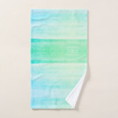 ティール（緑がかった色）のグラデーションな水彩画のBathタオル バスタオルセット (ハンドタオル)