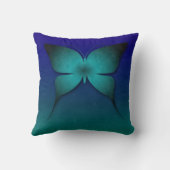 ティール（緑がかった色）のグラデーションな蝶枕 クッション (裏面)