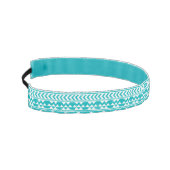 ティール(緑がかった色)のグランジでアステカな種族パターン アスレチックヘッドバンド (左)