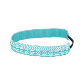 ティール(緑がかった色)のグランジでアステカな種族パターン アスレチックヘッドバンド (右)
