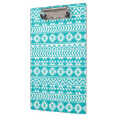 ティール(緑がかった色)のグランジでアステカな種族パターン クリップボード (左)