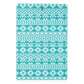 ティール(緑がかった色)のグランジでアステカな種族パターン ミニクリップボード (裏面)