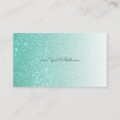 ティール(緑がかった色)のグリッターの勾配のアイスクリームコーン 名刺 (裏面)