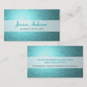 ティール（緑がかった色）のグリッターの名刺 名刺 (正面/裏面)