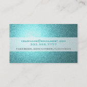 ティール（緑がかった色）のグリッターの名刺 名刺 (裏面)