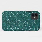 ティール（緑がかった色）のグリッターのiphone 5の場合 Case-Mate iPhoneケース (裏面(横))