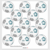 ティール（緑がかった色）のグレーチームは個々のサッカー選手に色を付ける シール (シート)