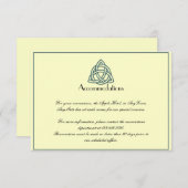 ティール(緑がかった色)のケルト結び目模様の結婚式の挿入物 エンクロージャーカード (正面/裏面)