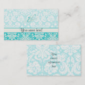 ティール(緑がかった色)のサクソフォーン 名刺 (正面/裏面)