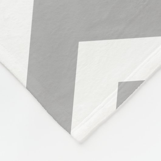 ティール(緑がかった色)のシェブロンのパーソナライズな灰色のキツネ フリースブランケット (角)