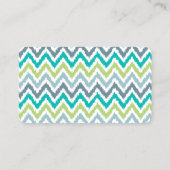 ティール(緑がかった色)のシェブロンパターン 名刺 (裏面)