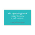 ティール（緑がかった色）のターコイズの水の安息令の会社の名刺