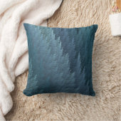 ティール(緑がかった色)のタータンチェックの羽パターンデザインの装飾用クッション クッション (ブランケット)