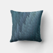 ティール(緑がかった色)のタータンチェックの羽パターンデザインの装飾用クッション クッション (裏面)