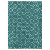 ティール（緑がかった色）のダマスク織のクラシックの数々のサイズ テーブルクロス (正面)