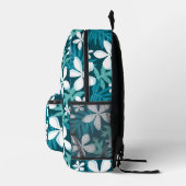 ティール（緑がかった色）のティアパターン プリントバックパック (右)