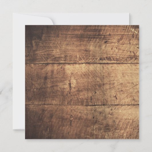 ティール（緑がかった色）のデイジーの素朴な木製の結婚式招待状 招待状 (裏面)