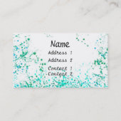 ティール（緑がかった色）のトンボの名刺 名刺 (裏面)
