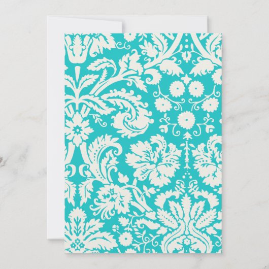 ティール(緑がかった色)のト音記号 招待状 (裏面)