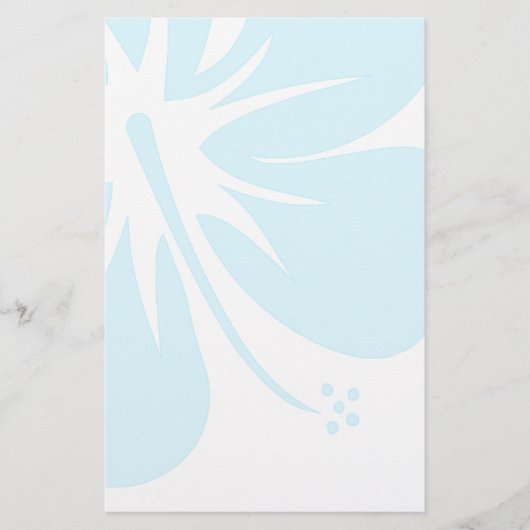 ティール（緑がかった色）のハイビスカス 便箋 (正面)