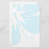 ティール（緑がかった色）のハイビスカス 便箋 (正面/裏面)