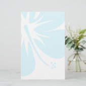 ティール（緑がかった色）のハイビスカス 便箋 (スタンド正面)